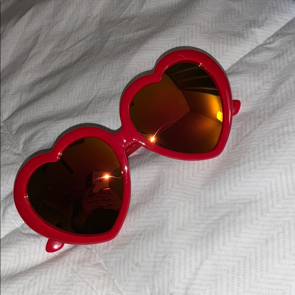 Red Heart Shaped Sunglasses